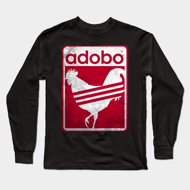 Pinoy Shirt Distressed Chicken Adobo Filipino Shirt Long Sleeve T-Shirt by Dailygrind